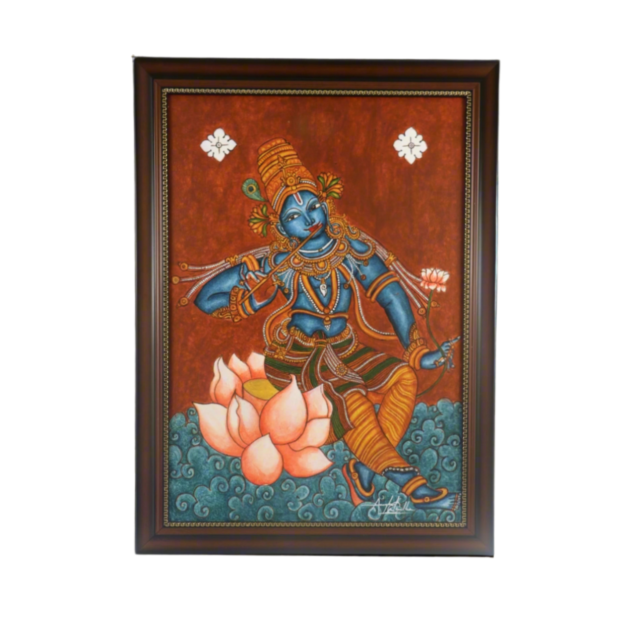 Padma Krishna – The Lotus-Seated Divine in Mural Form