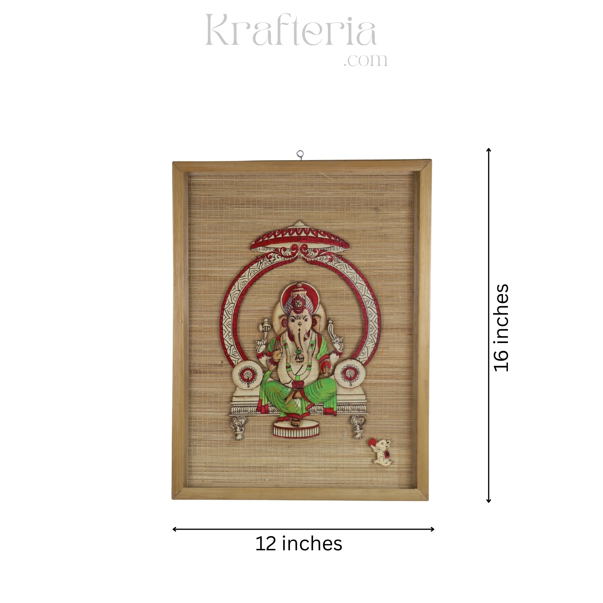 Bamboo Ganesh Frame– Handmade Hindu Spiritual Craft