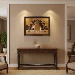 Handmade Rosewood Inlay Ambari Frame – Traditional Artistic Décor   Inlay Art