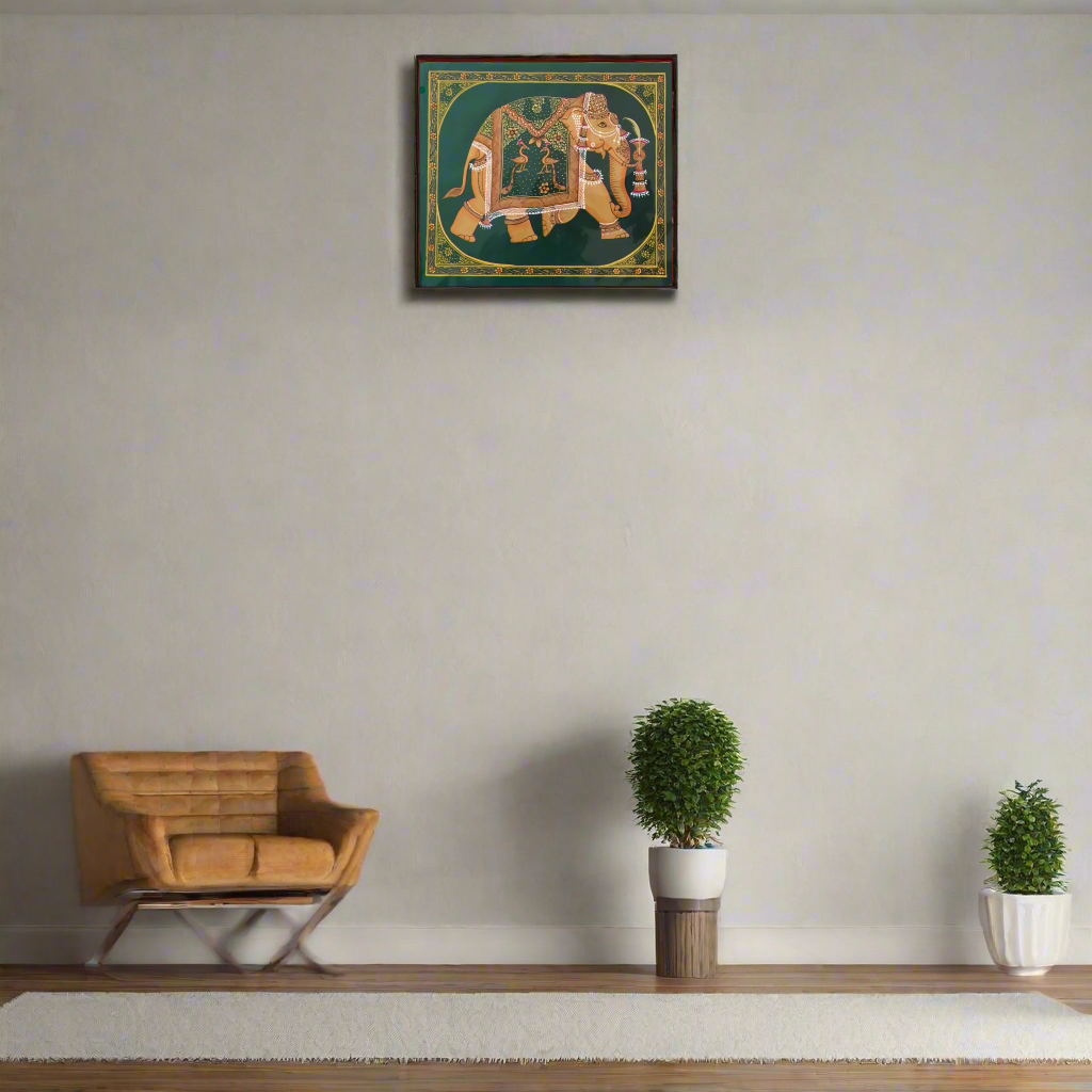Gajendra - The Adorned Elephant Miniature Painting