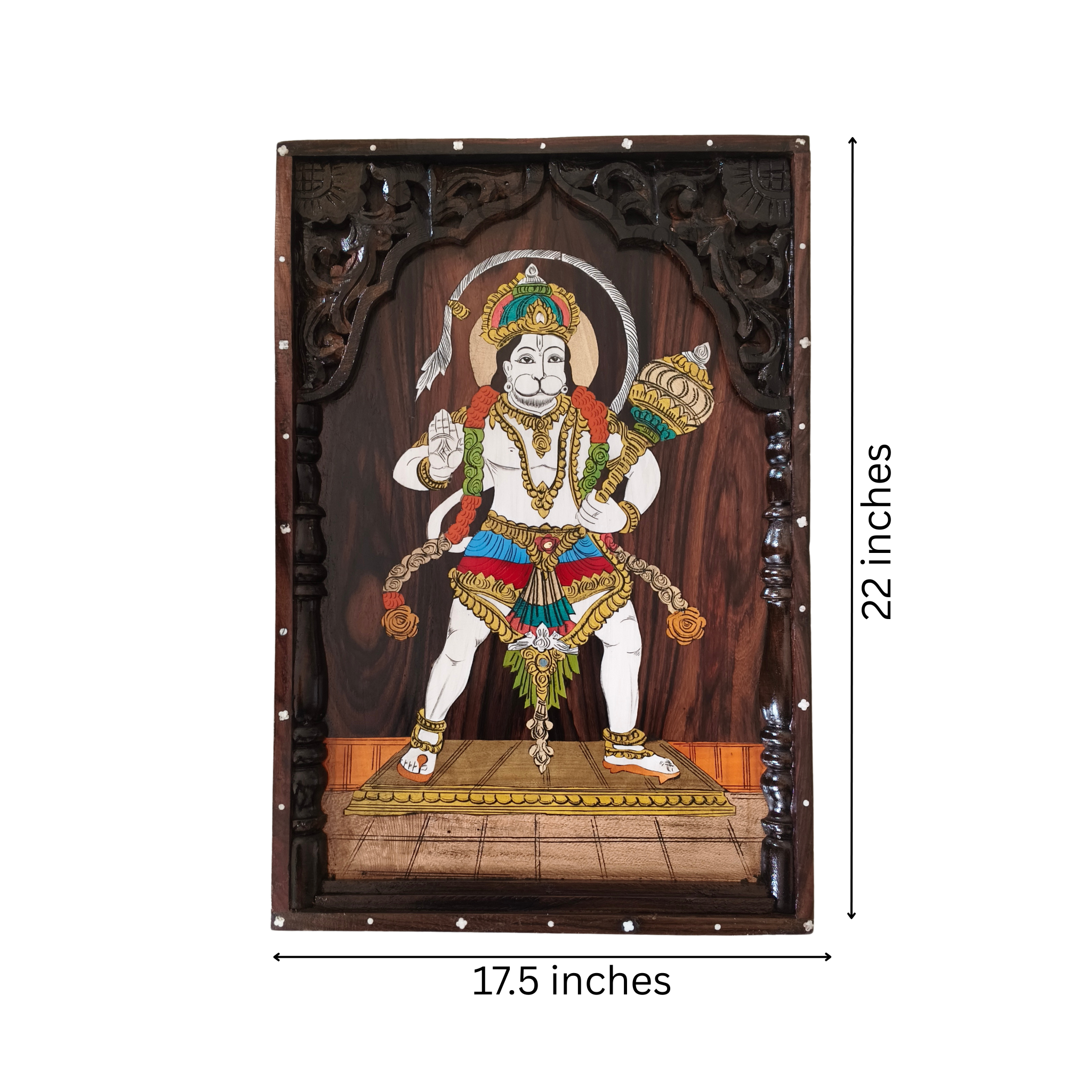 Lord Hanuman Inlay Artwork – Symbol of Strength and Devotion