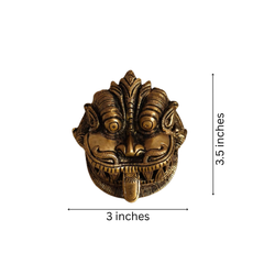 Fierce Brass Kirtimukha Wall Mask - Guardian Protector Face