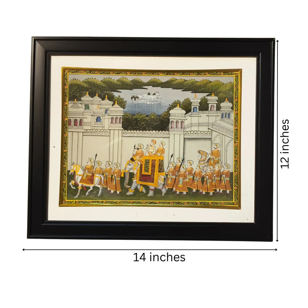 The Ceremonial March of the Maharaja Miniature Art   Paintings