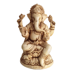 Intricately Carved Ganesha Statue on Lotus Pedestal
