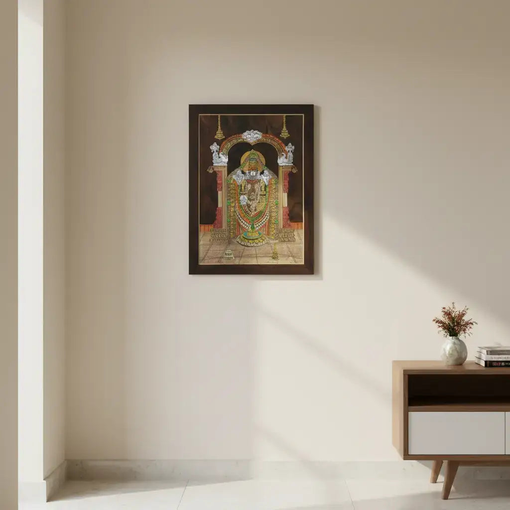 Rosewood Inlay Masterpiece – Lord Balaji Portrait Frame   Inlay Art