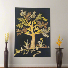 A Flock of Birds in a Straw Tree