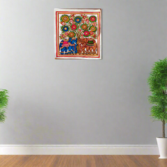 Elephant Serenity - Handcrafted Leather Art of the Tree of Life