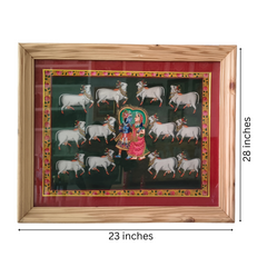 Radha and Krishna Surrounded by the Holy Cows Painting