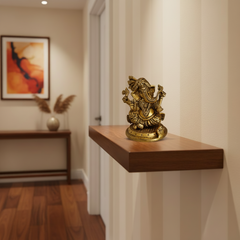 Brass Lord Ganesha Idol – Auspicious Ganpati Murti for Home & Pooja Decor   Brass Artwork