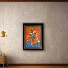 Shree Krishna in Kerala Mural Style – Spiritual Wall Art