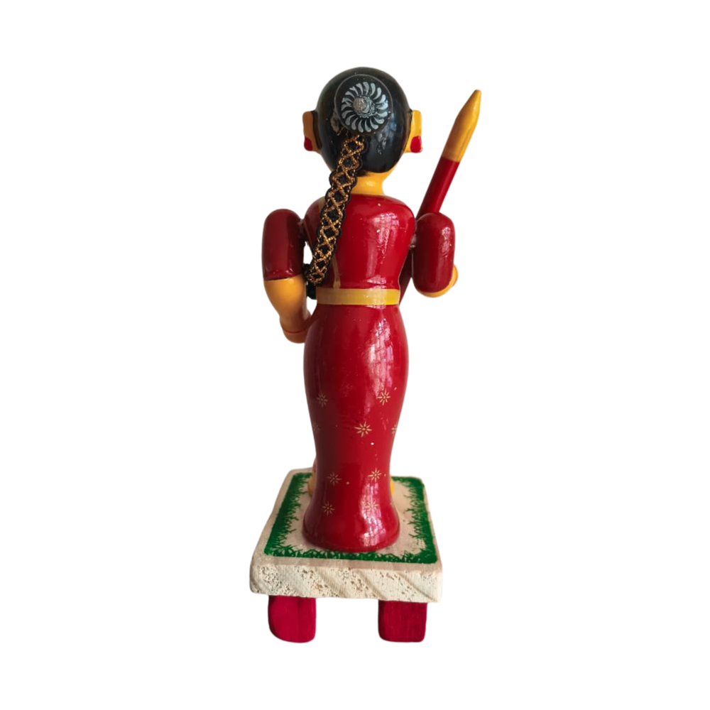 The Village Pounding Woman Etikoppaka Wooden Craft   Etikoppaka Lacquerware