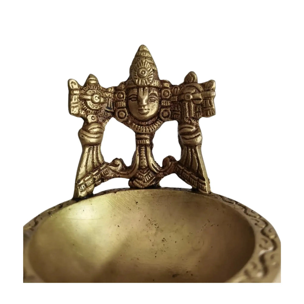 Brass Balaji Oil Lamp for Pooja & Temple Decor   Brass Ware