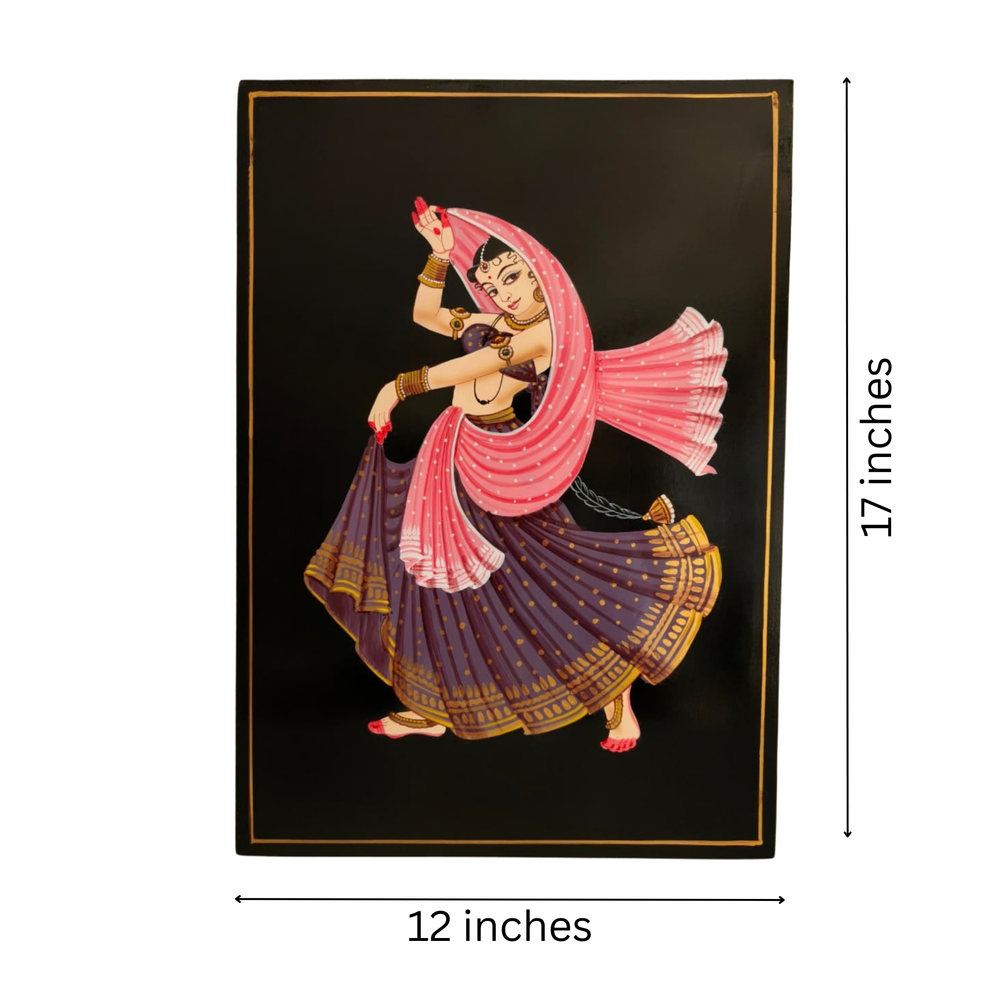 Authentic Nirmal painting Indian dancer artwork