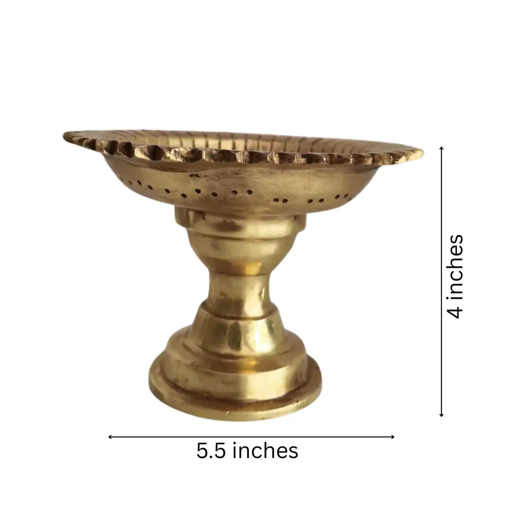 Brass Pooja Plate with Base – Multipurpose Plate   Brass Ware