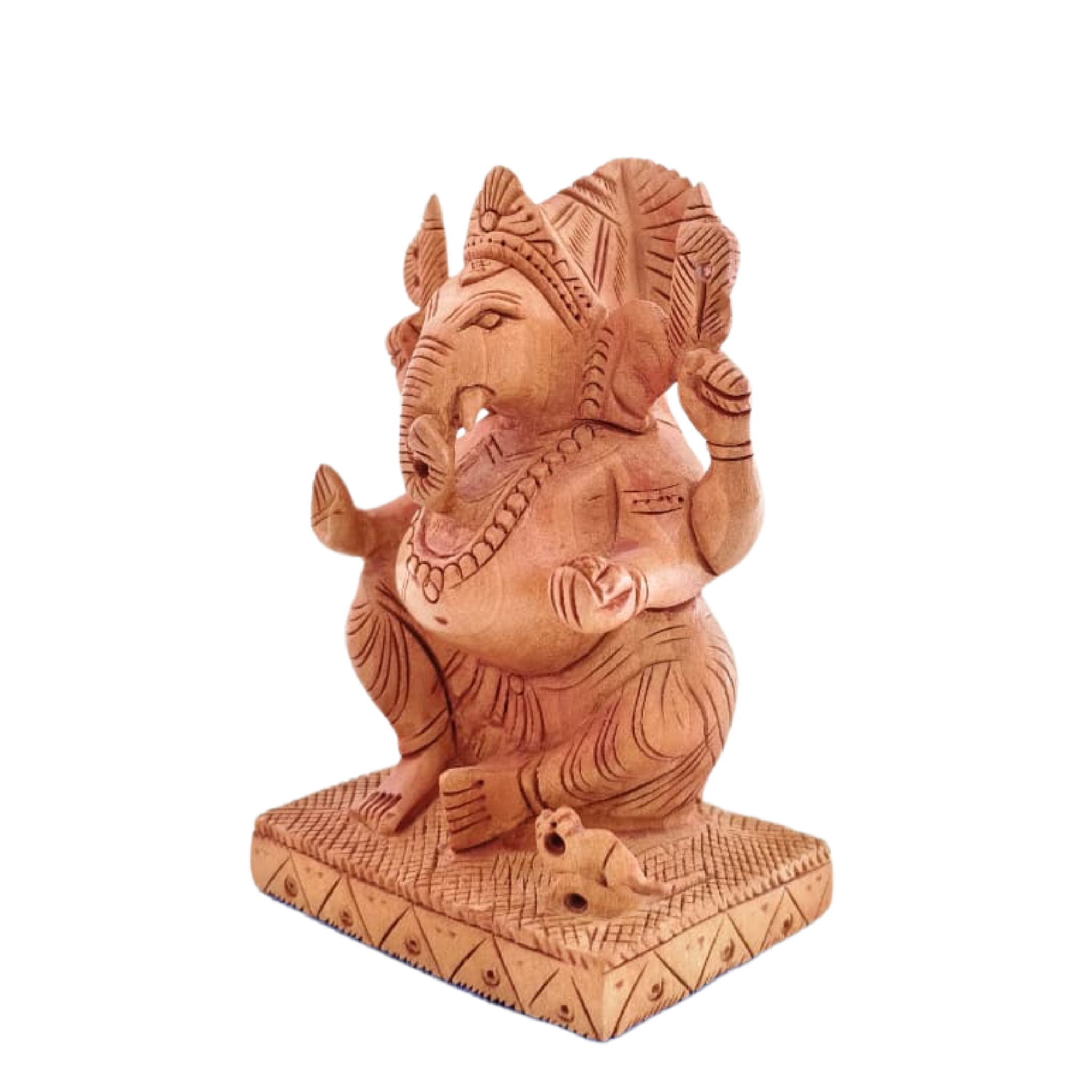 Handcrafted Lord Ganesh Idol with Crown | Decorative Spiritual Art
