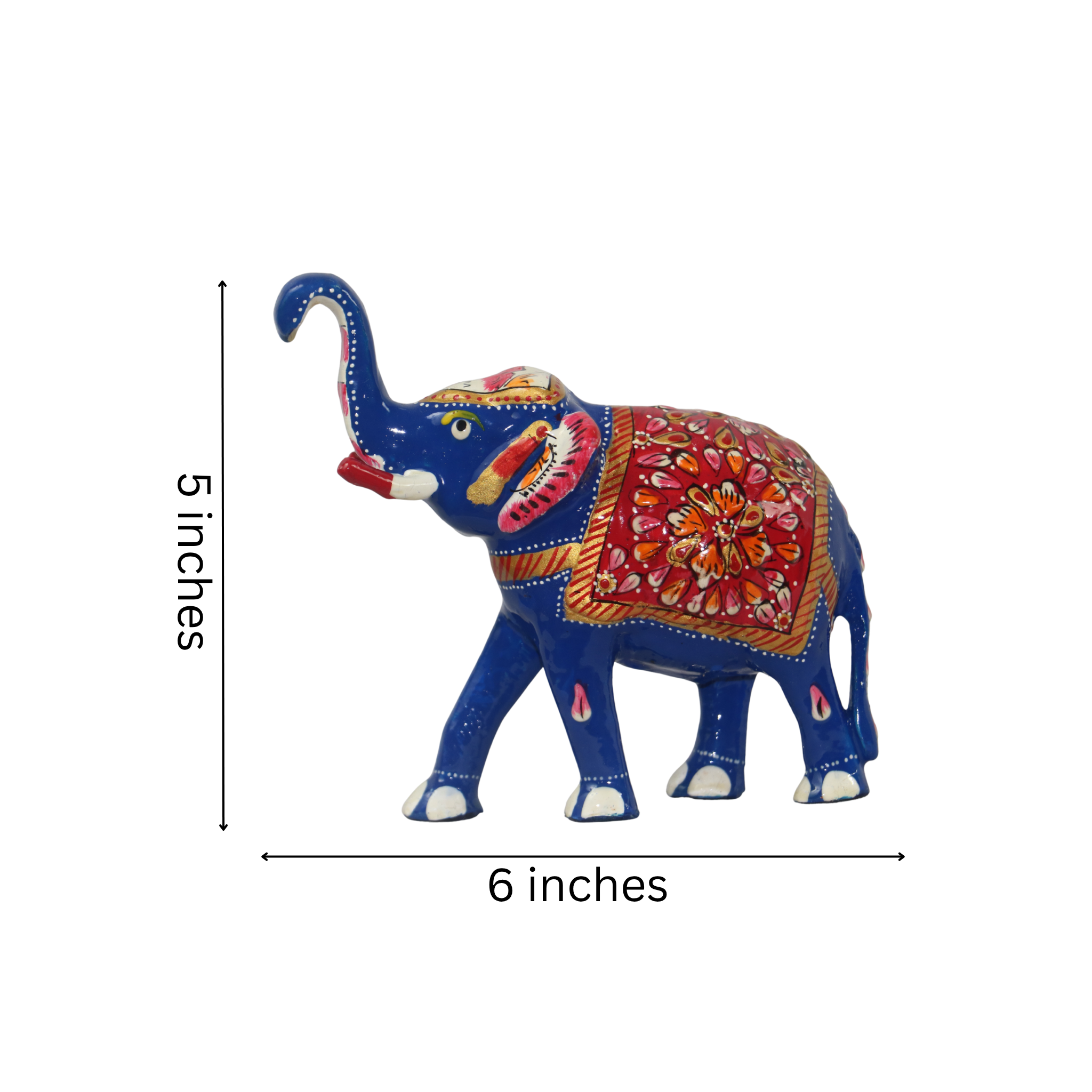 Colorful Hand-Painted Metal Elephant Pair – Traditional Craft