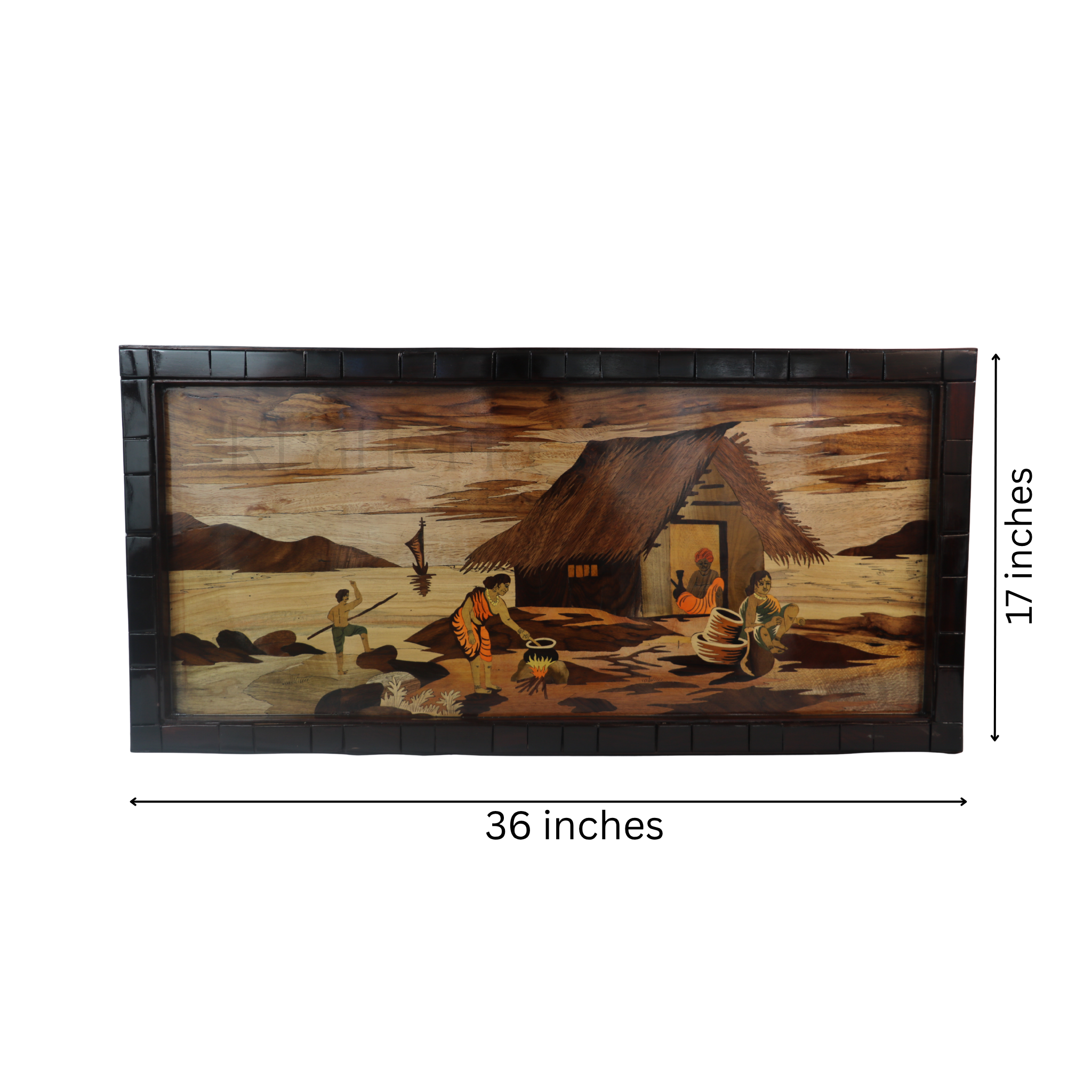 Riverside Family Cooking Wood Inlay Mysore