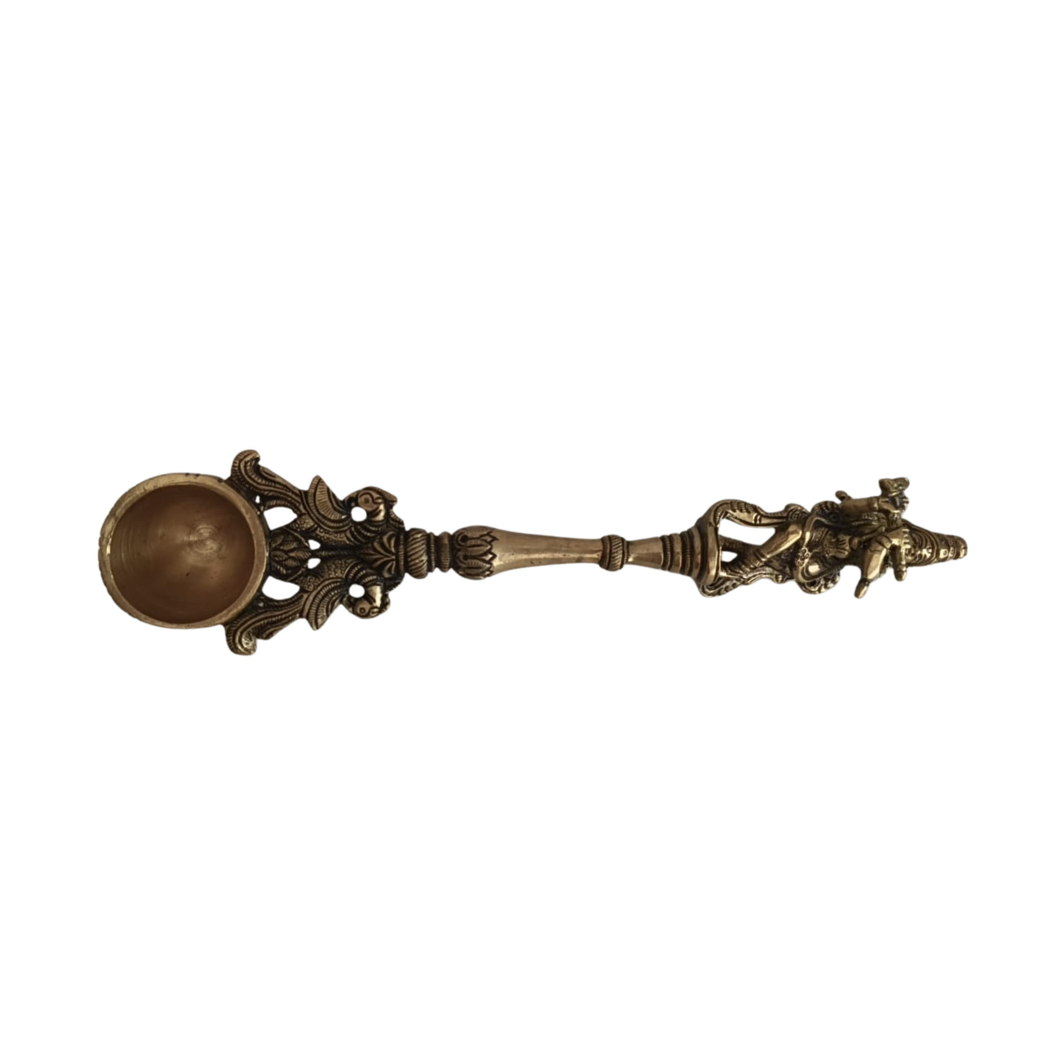 Brass Aarti Spoon Diya Lamp with Long Handle | Traditional Pooja Accessory