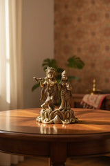 Brass Radha Krishna Murti – Timeless Symbol of Divine Love & Harmony   Brass Ware