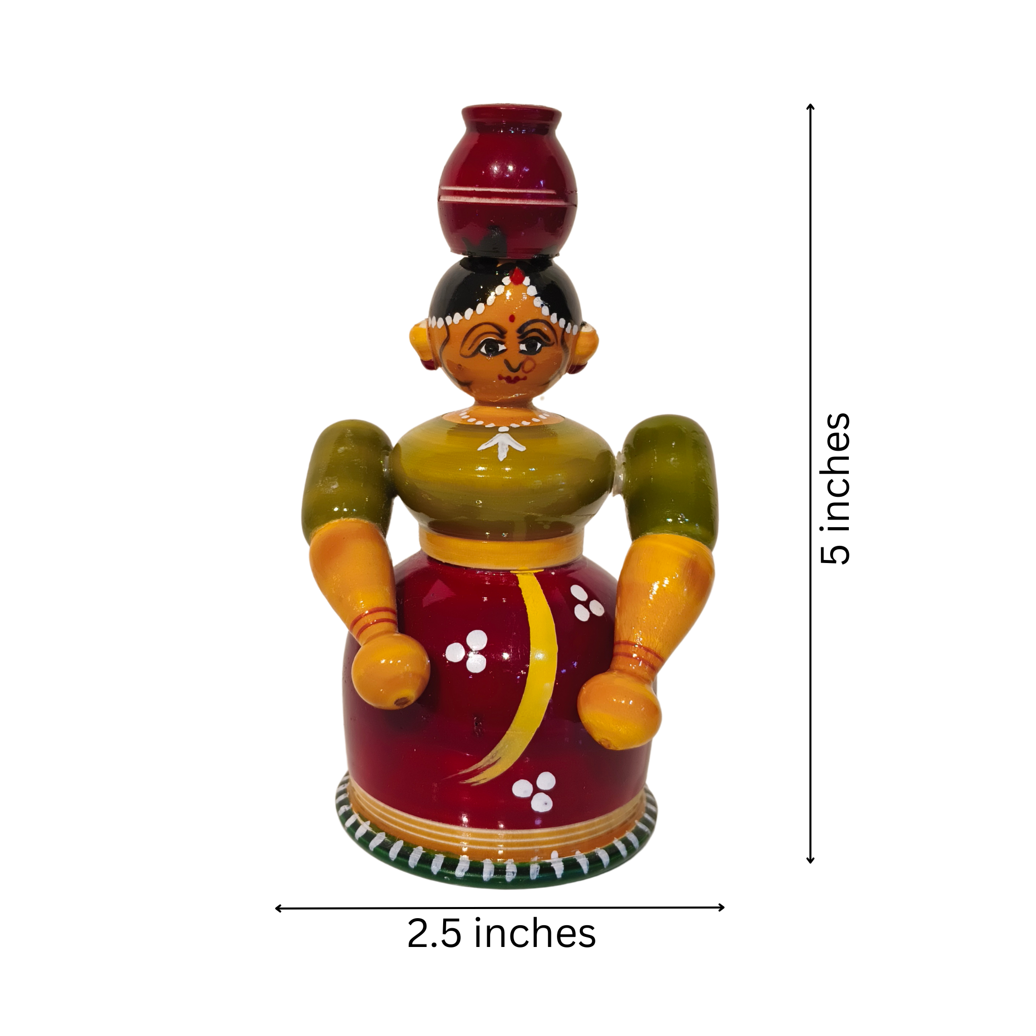 The Water Bearer - Traditional Etikoppaka Wooden Sculpture