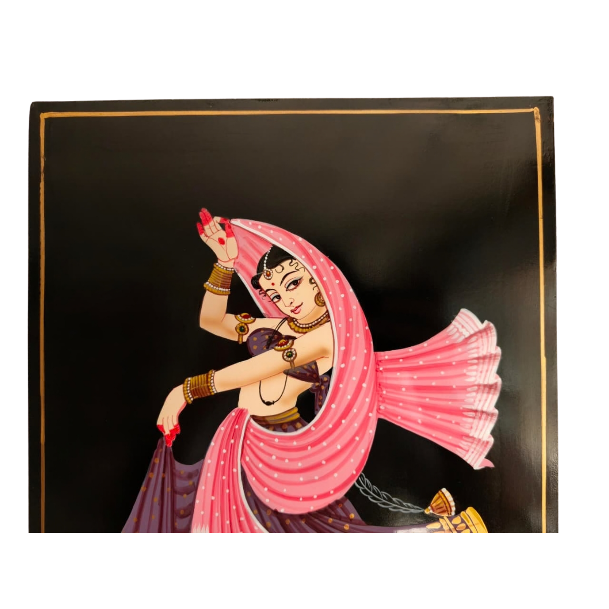 Handcrafted Telangana Nirmal dancer wall art
