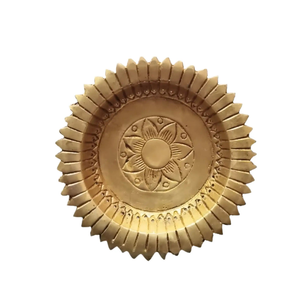 Brass Pooja Plate with Base – Multipurpose Plate   Brass Ware