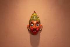 Handcrafted Hanuman Face Mask Wall Hanging – Telangana Folk Art   wall decor