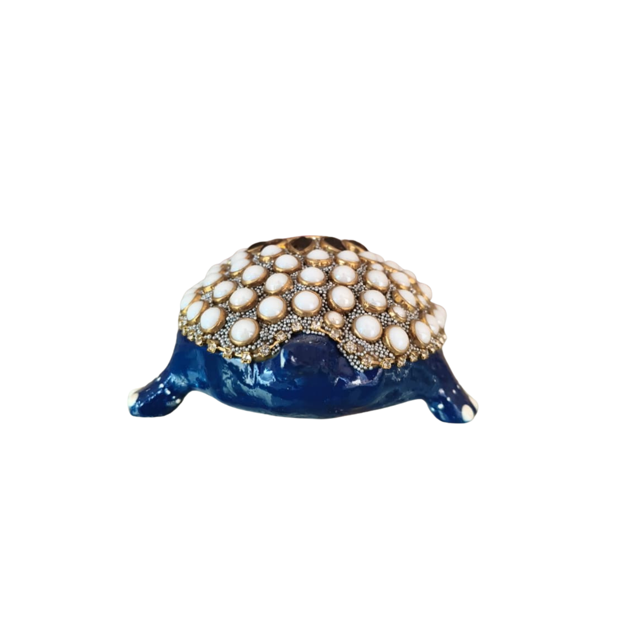 Metal Tortoise with Stone Meenakari | Decorative Feng Shui Figurine