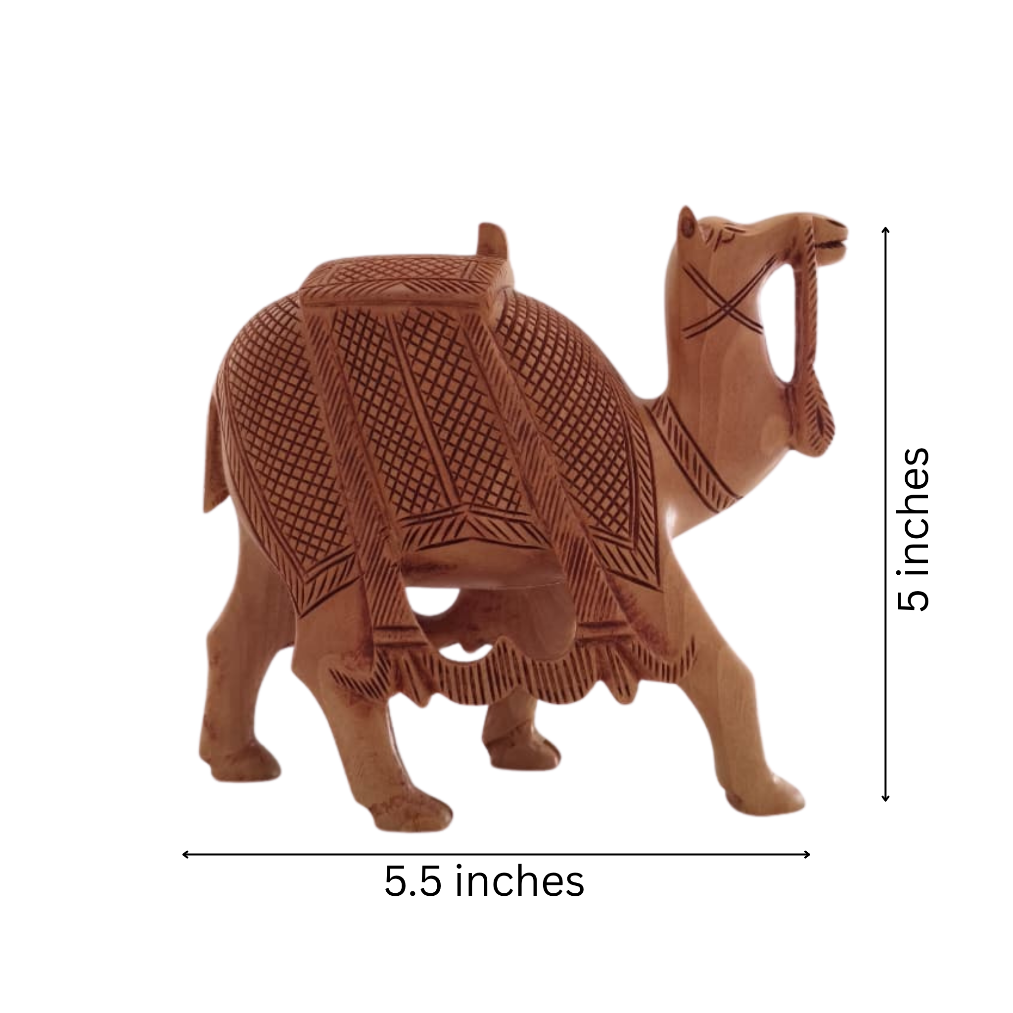 Intricately Hand-Carved Wooden Camel | Rustic Home Decor Piece