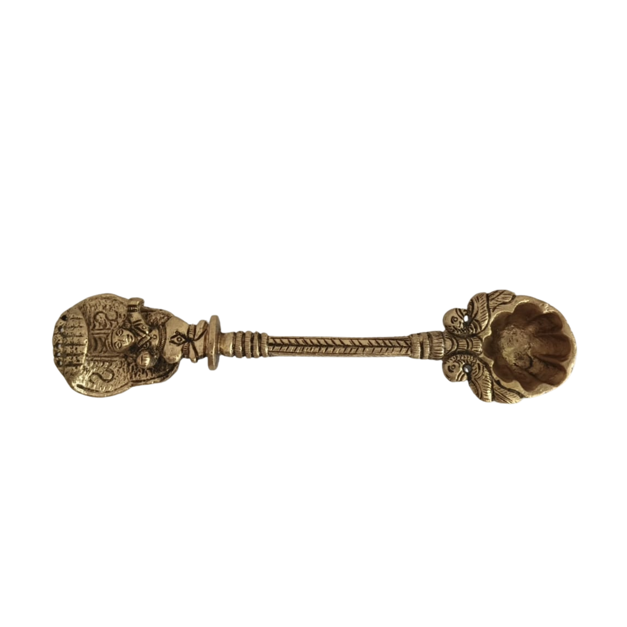Brass Aarti Spoon Diya Lamp with Long Handle | Traditional Pooja Accessory