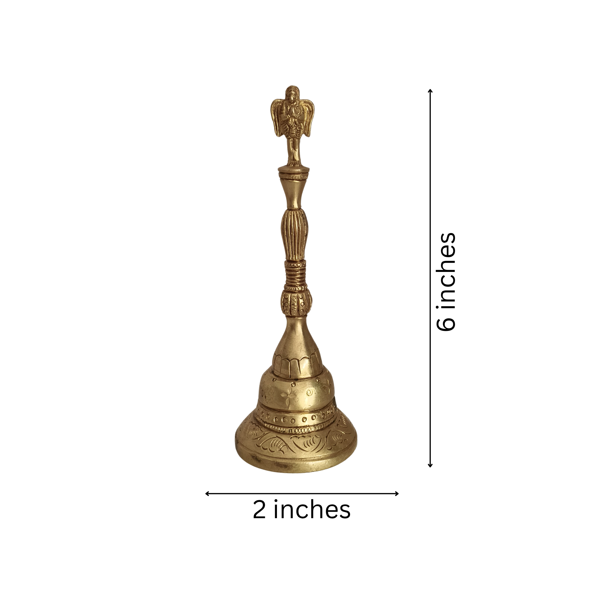 Handcrafted Brass Ghanta | Temple Bell with Auspicious Garuda Finial