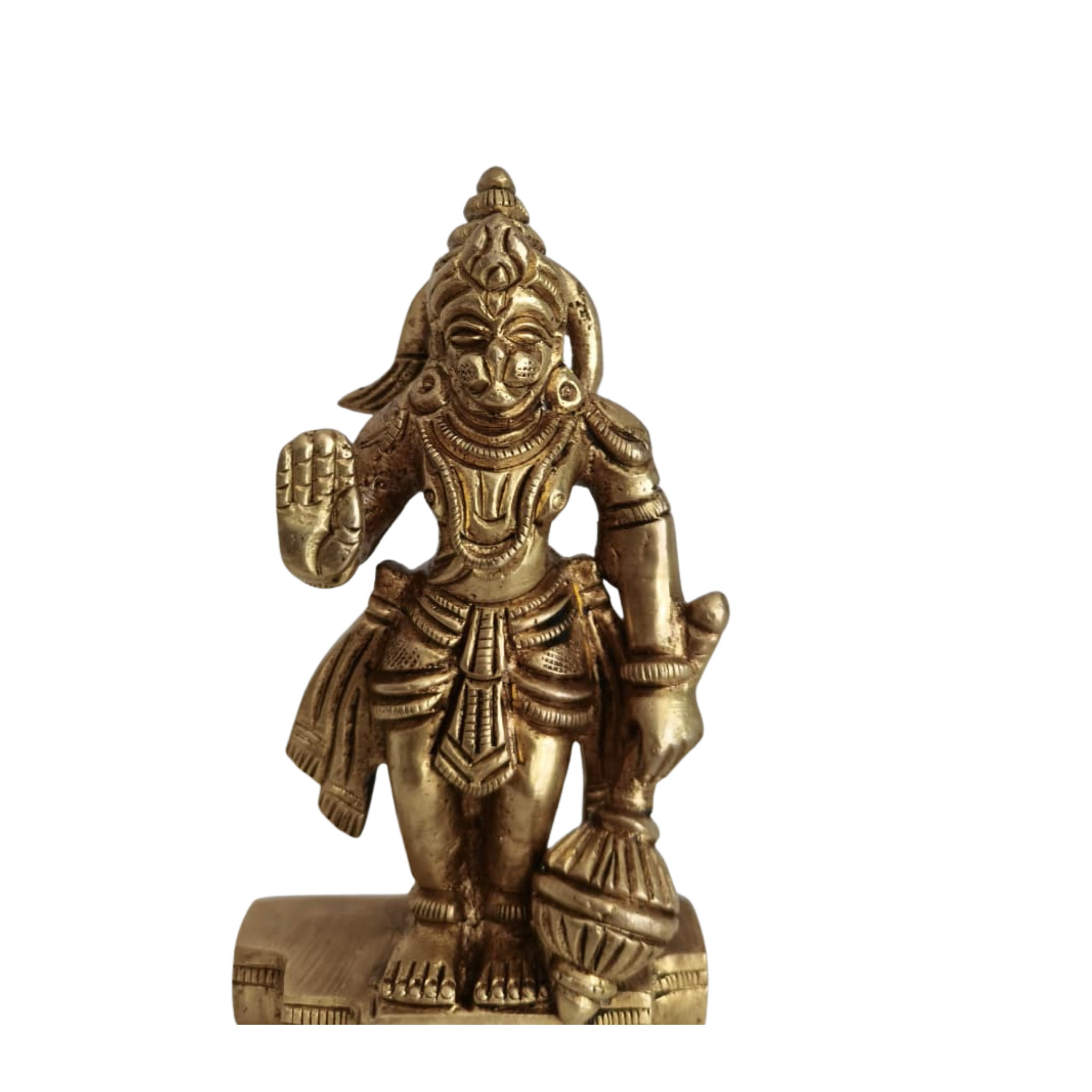 Miniature Brass Hanuman Idol  Symbol of Strength, Devotion, and Protection