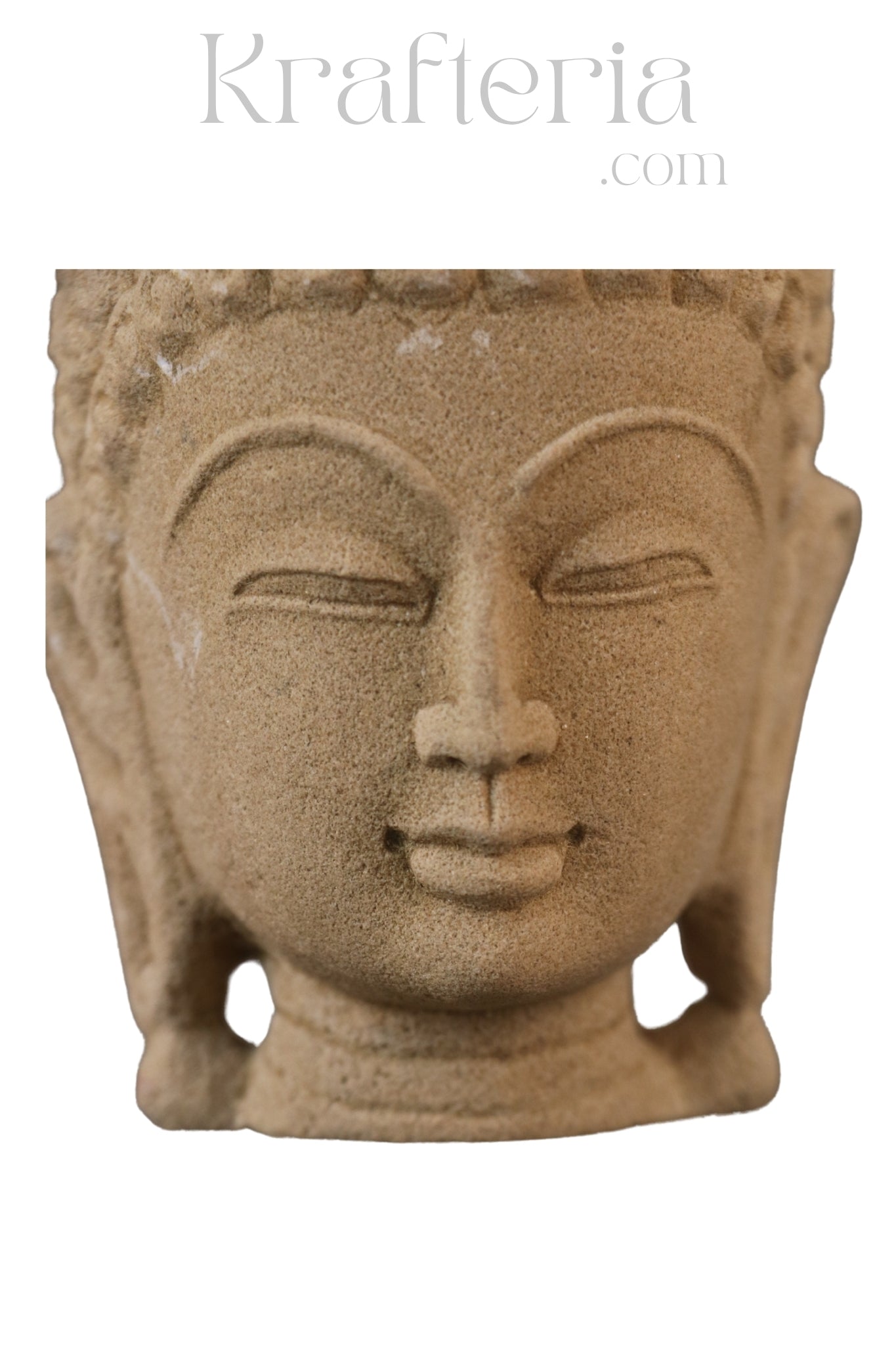 Serene Contemplation - A Sandstone Buddha Head