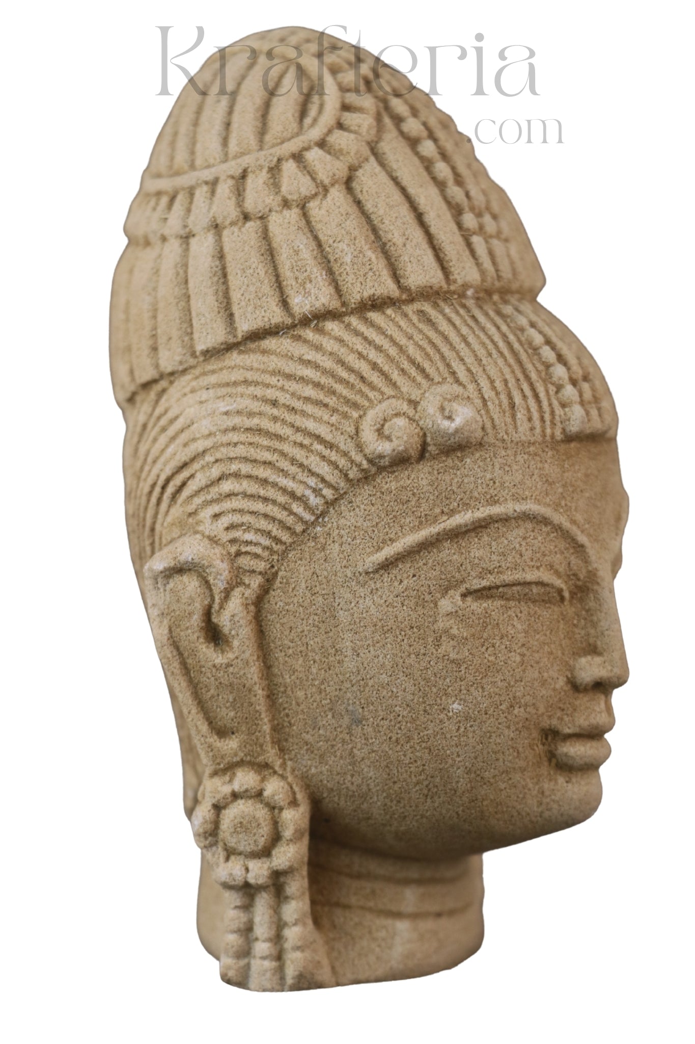 Sandstone Goddes Head Sculpture