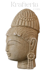 Sandstone Goddes Head Sculpture