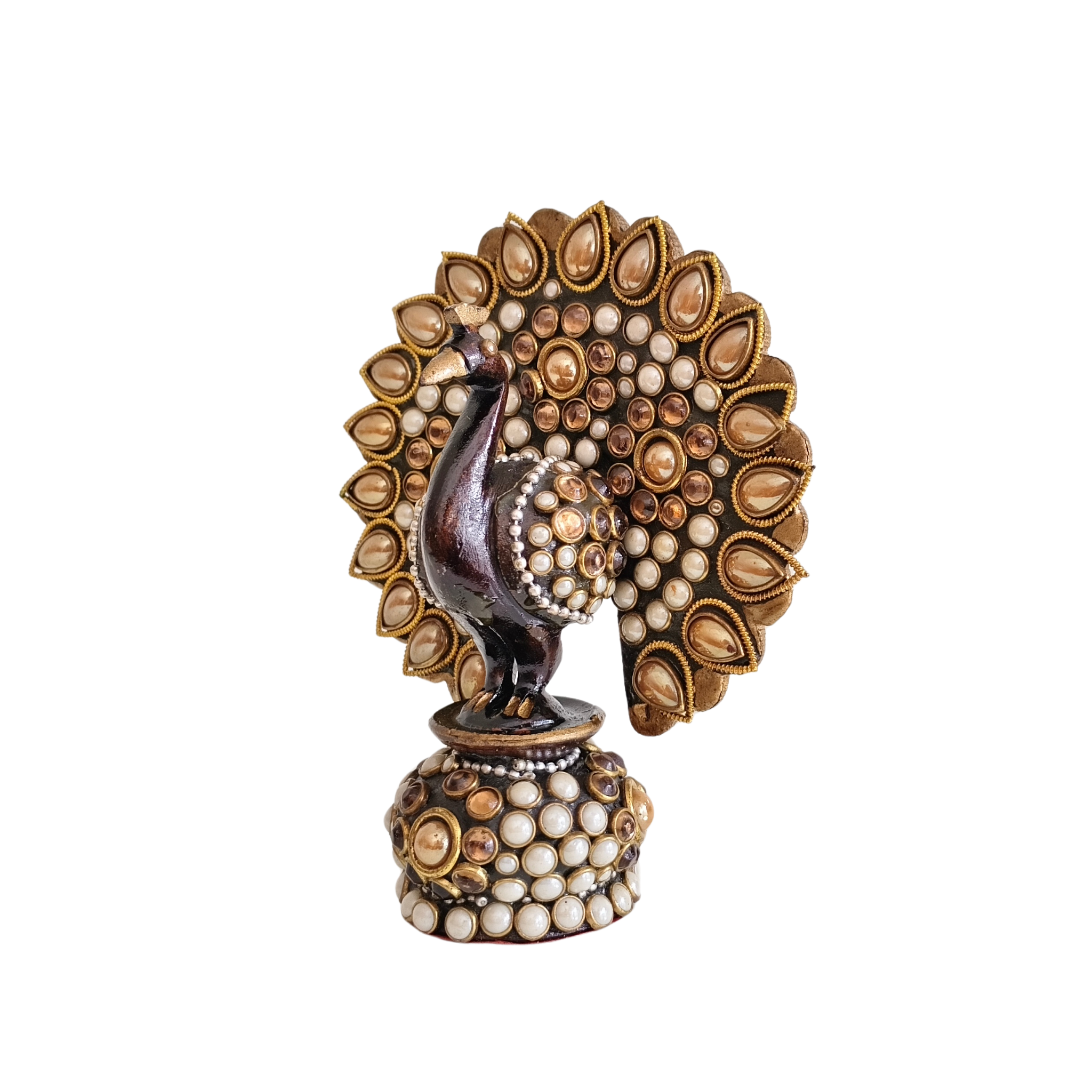 Traditional Indian Style Adorned Peacock Showpiece
