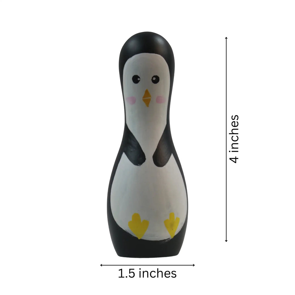 Cute penguin themed bowling pins