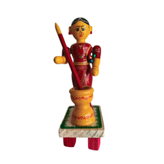 The Village Pounding Woman Etikoppaka Wooden Craft   Etikoppaka Lacquerware