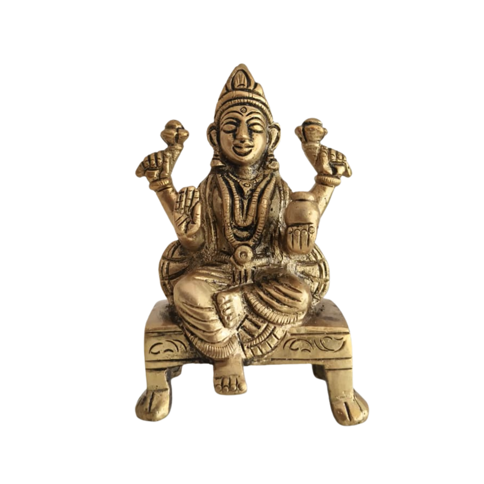 Brass Idols of Lakshmi and Ganesha