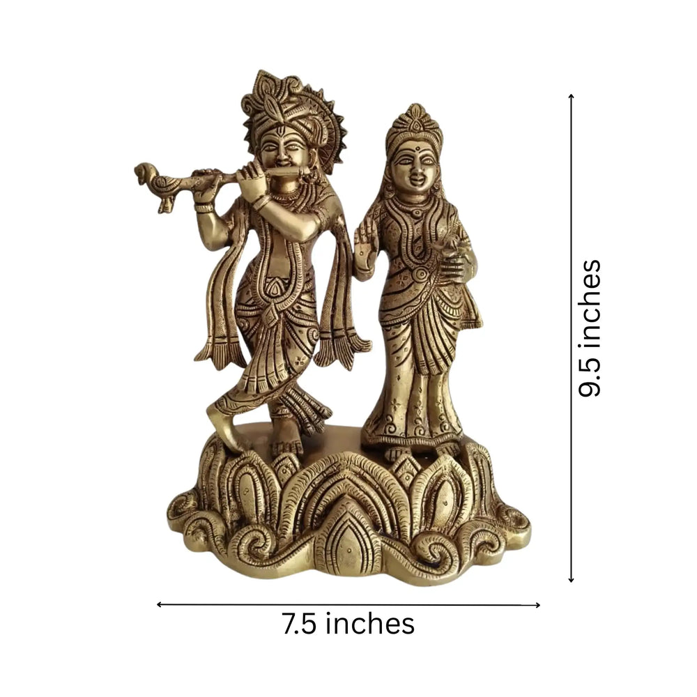 Brass Radha Krishna Murti – Timeless Symbol of Divine Love & Harmony   Brass Ware