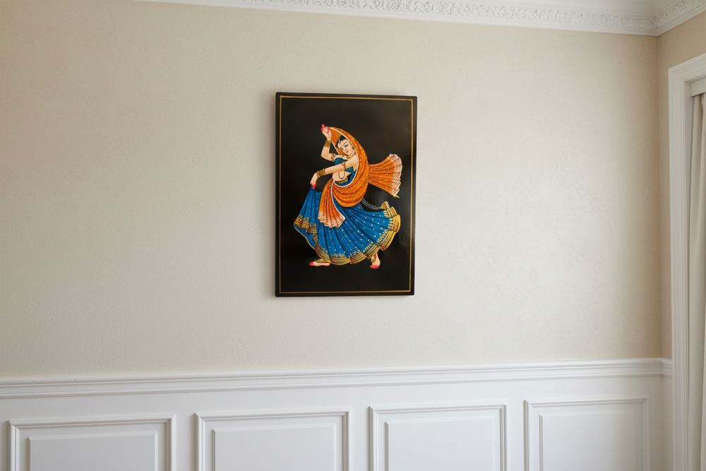 Elegant dancing lady in Nirmal art