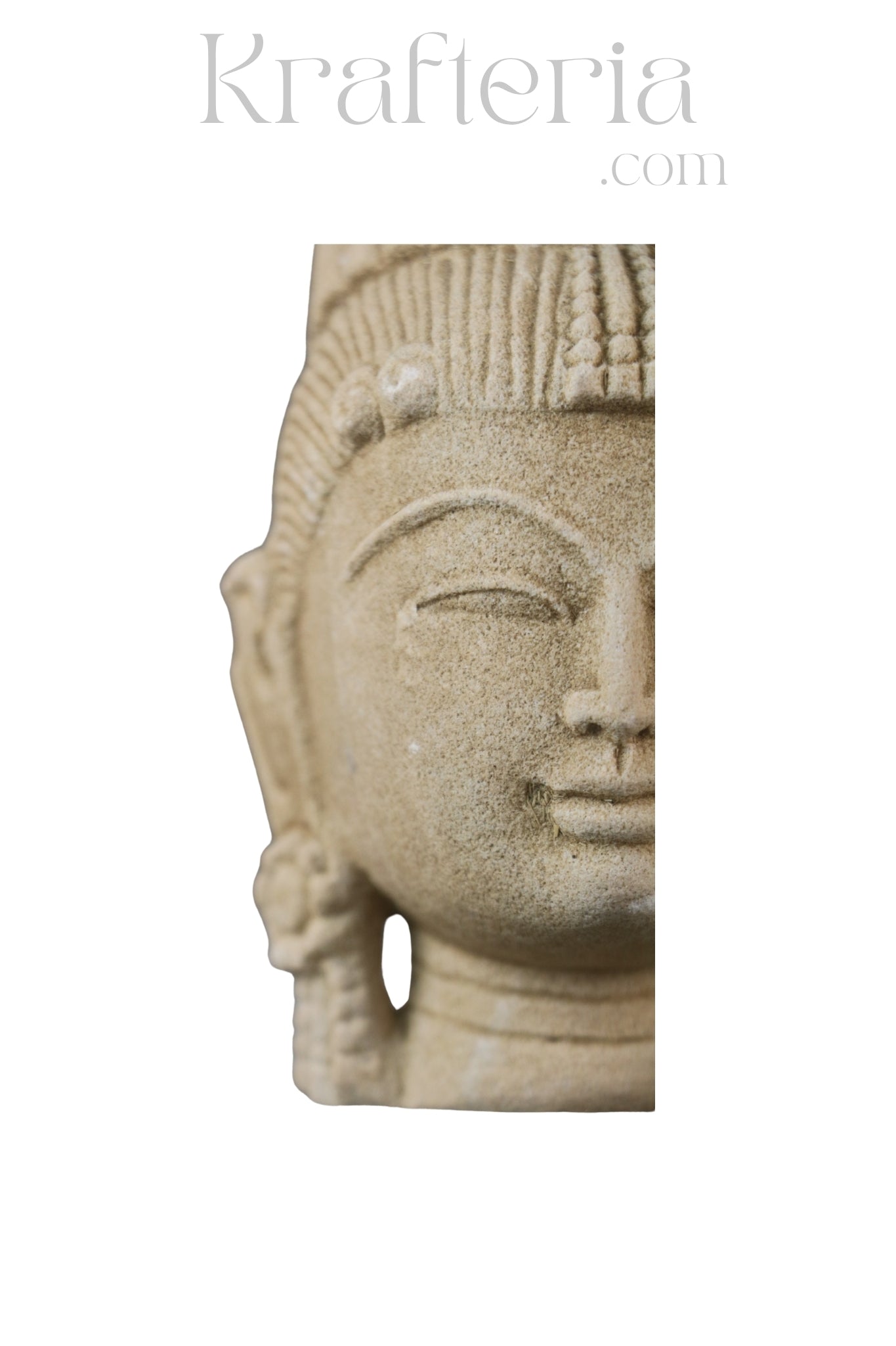 Sandstone Goddes Head Sculpture
