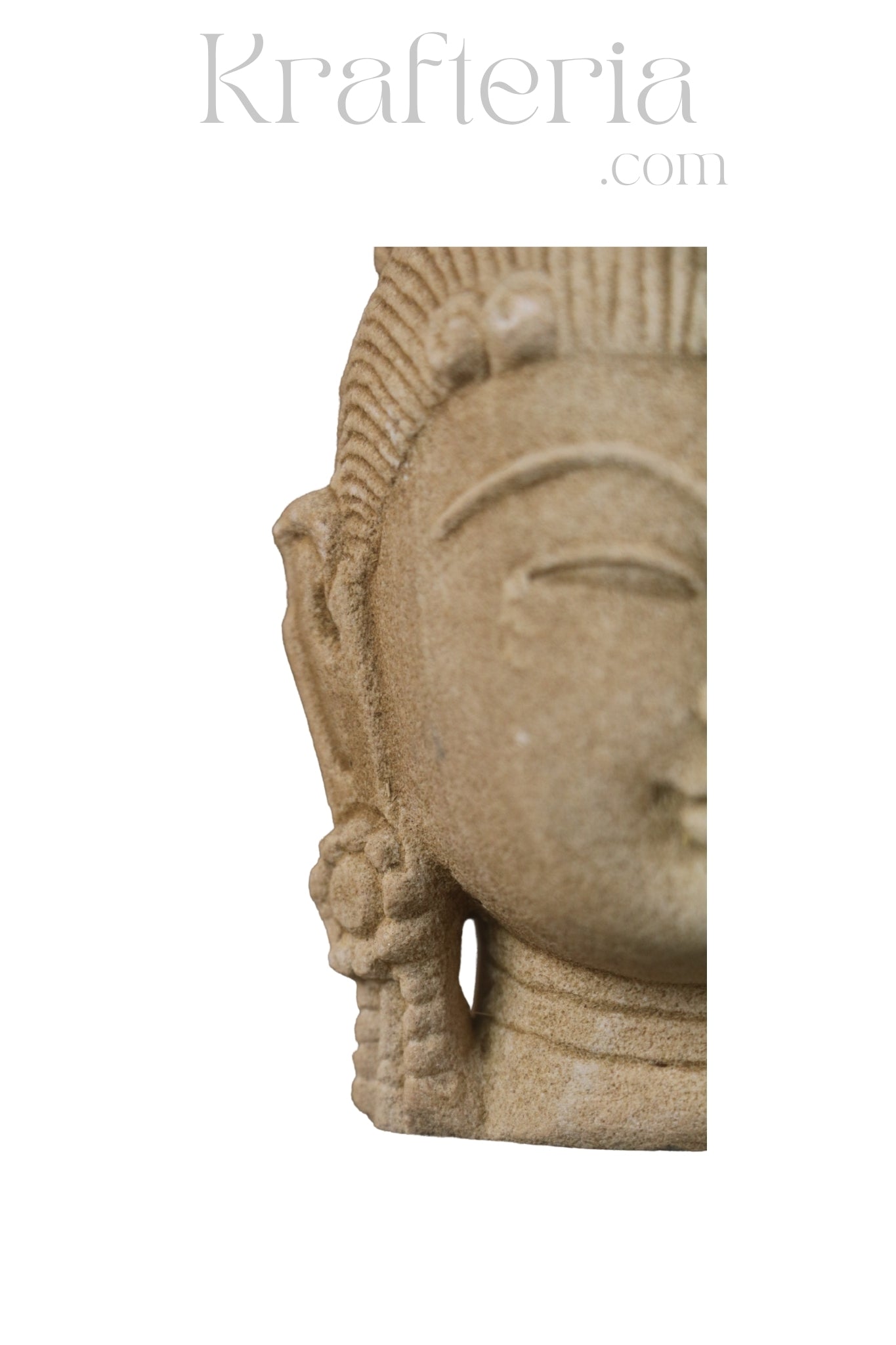 Sandstone Goddes Head Sculpture