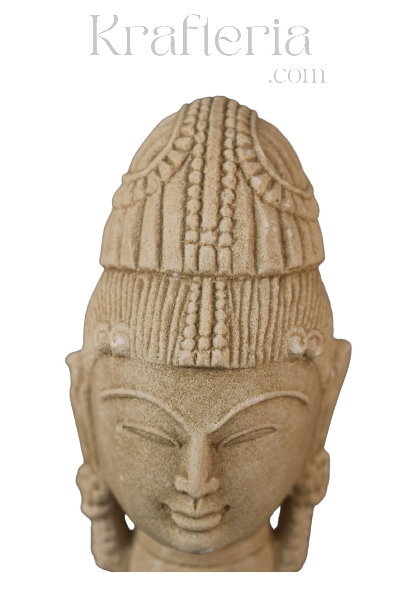 Sandstone Goddes Head Sculpture
