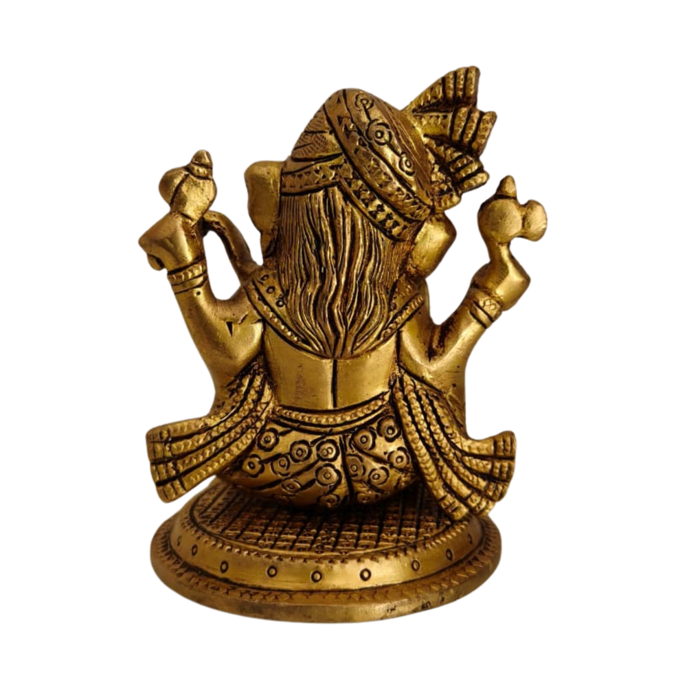 Brass Lord Ganesha Idol – Auspicious Ganpati Murti for Home & Pooja Decor   Brass Artwork