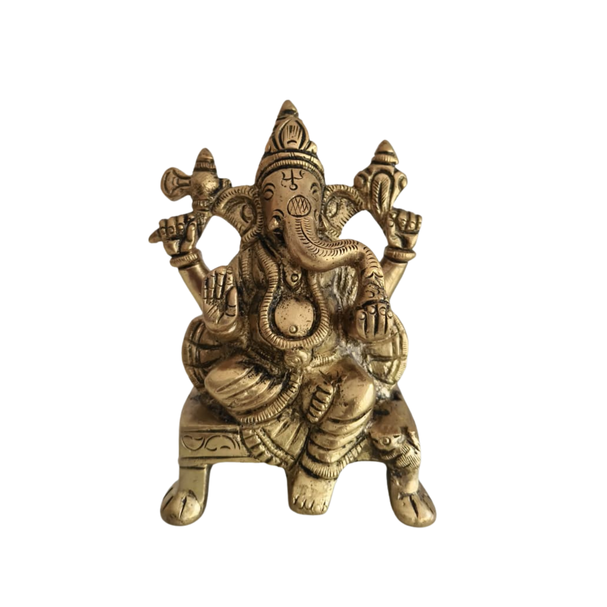 Brass Idols of Lakshmi and Ganesha