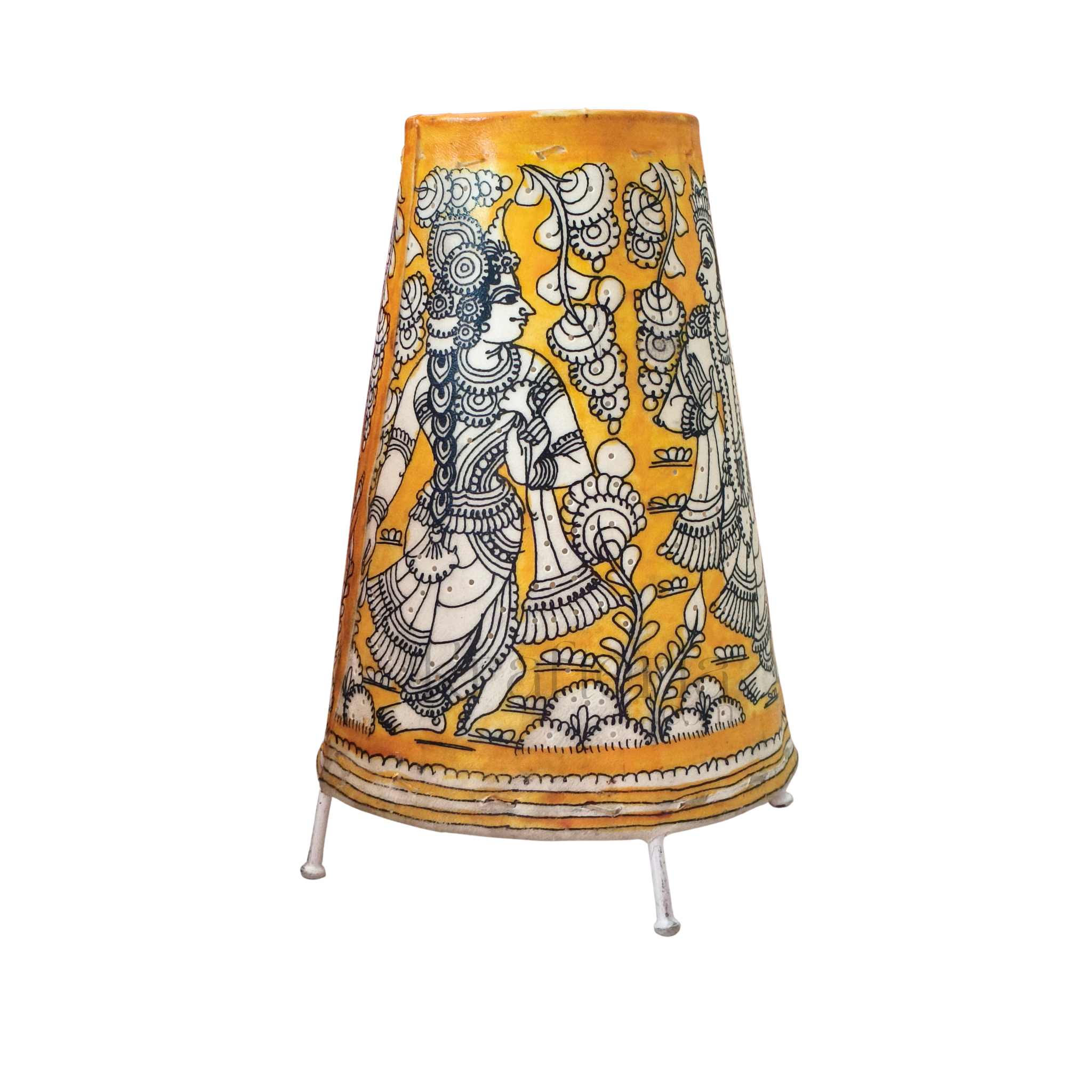Kalamkari Hand-Painted Puppetry Lamp | Bed Lamp