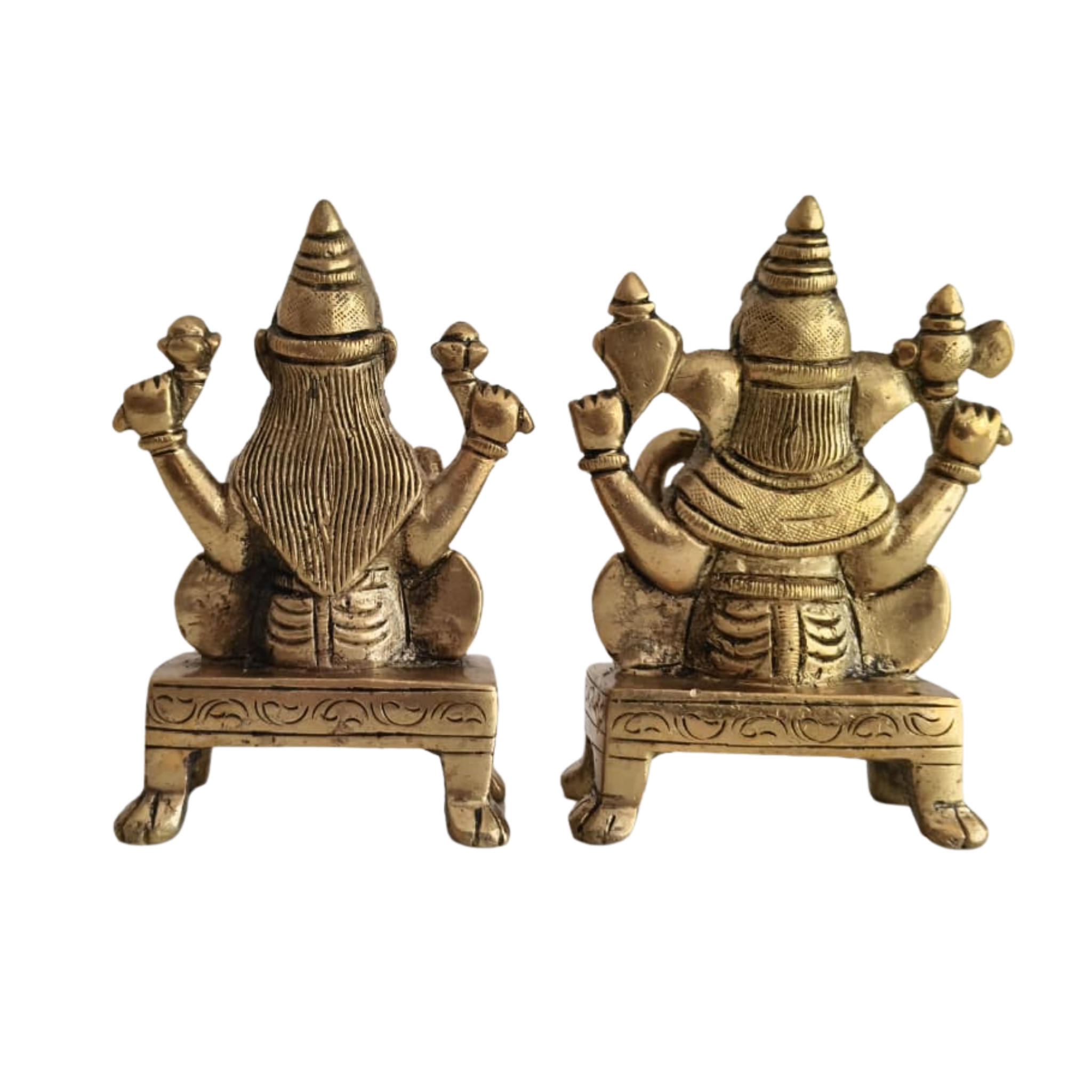 Brass Idols of Lakshmi and Ganesha