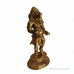 Traditional Lord Ganesha Playing Cymbals Altar Idol   Brass Artwork
