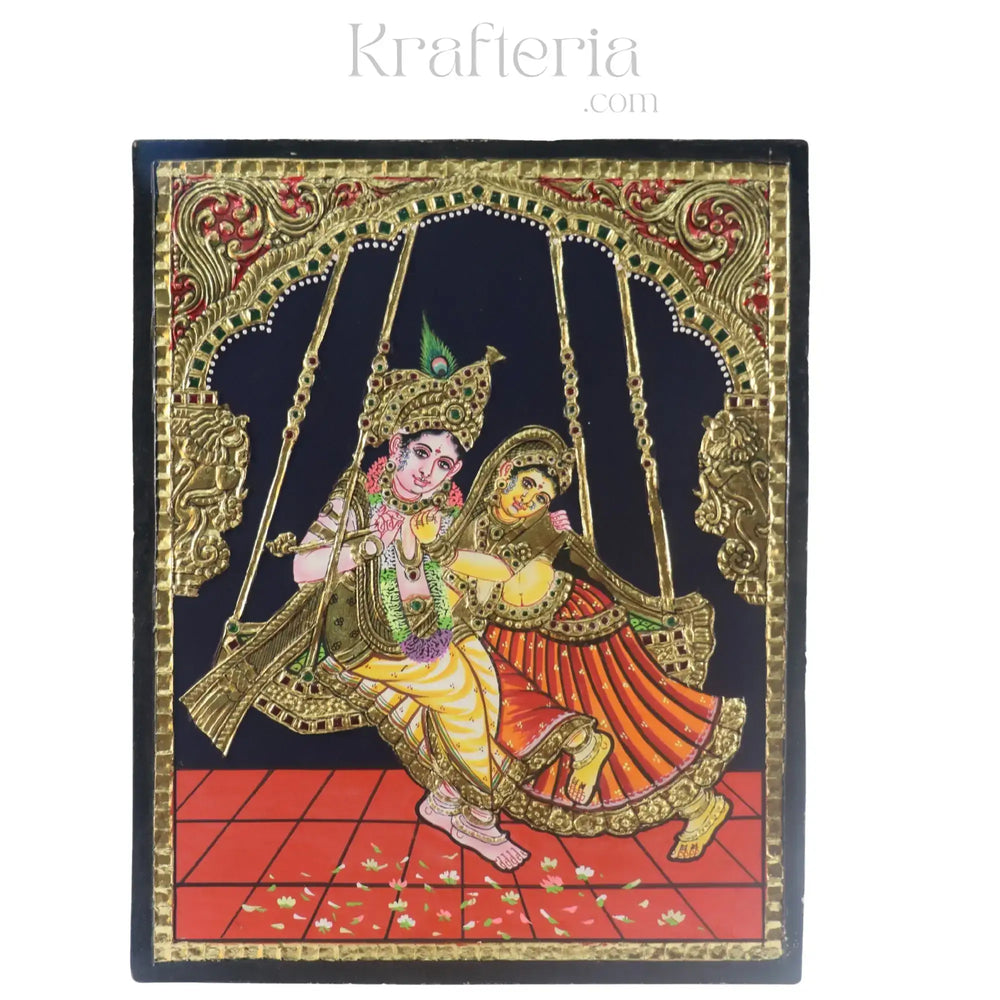 Divine Radha Krishna – Classic Thanjavur Art   Paintings